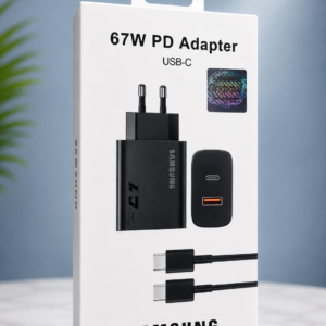 Samsung 67W USB-C PD fast charger with two USB-C charging cables