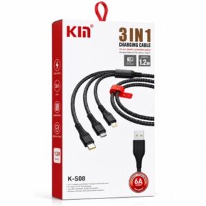 Kin K-S08 3-in-1 USB charging cable with Lightning Micro USB and Type-C connectors