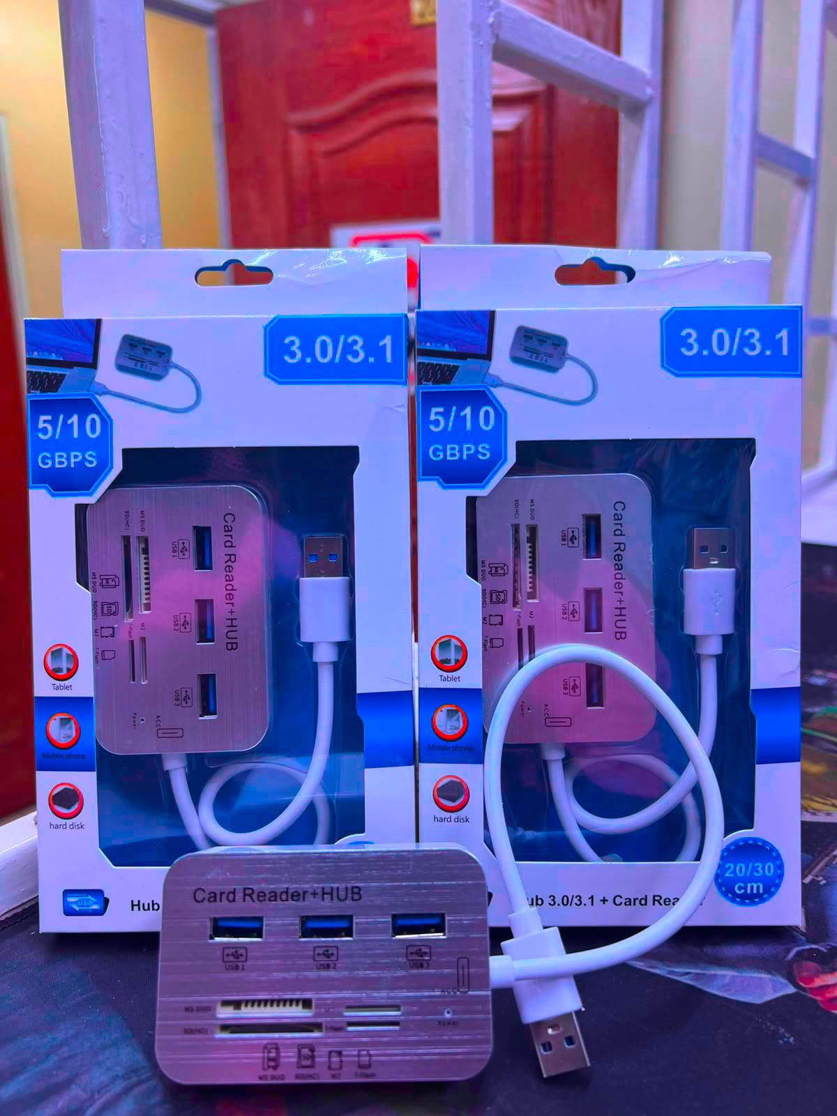7-in-1 USB 3.0 Hub and Memory Card Reader with SD TF MS M2 Slots