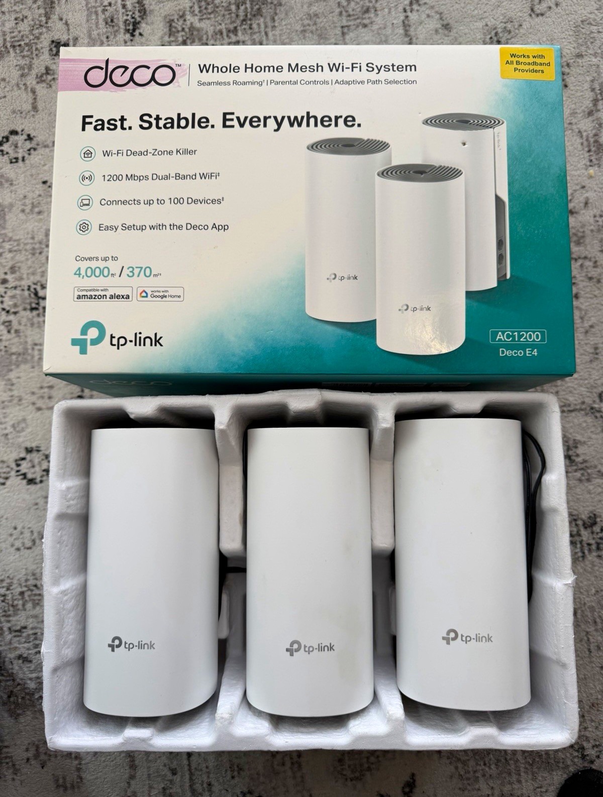TP-Link Deco E4 AC1200 Whole Home Mesh WiFi 3 Pack