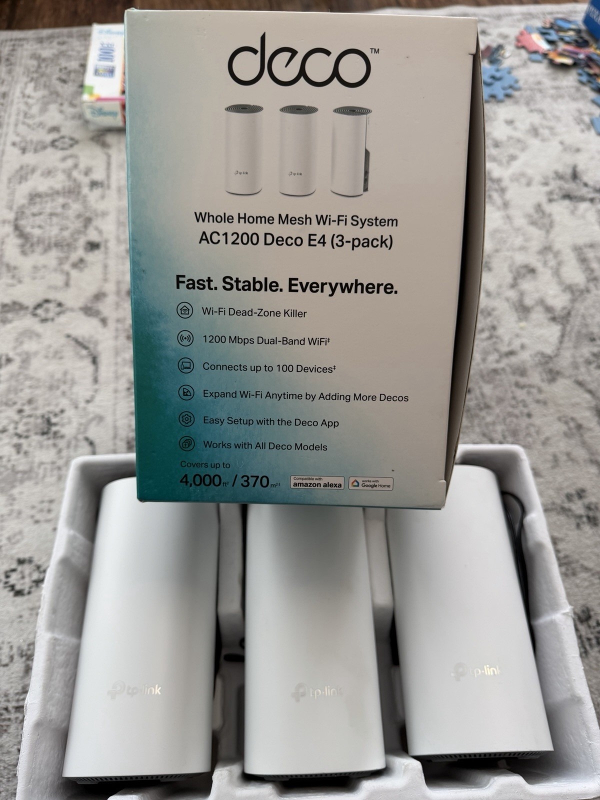 TP-Link Deco E4 AC1200 Whole Home Mesh WiFi 3 Pack